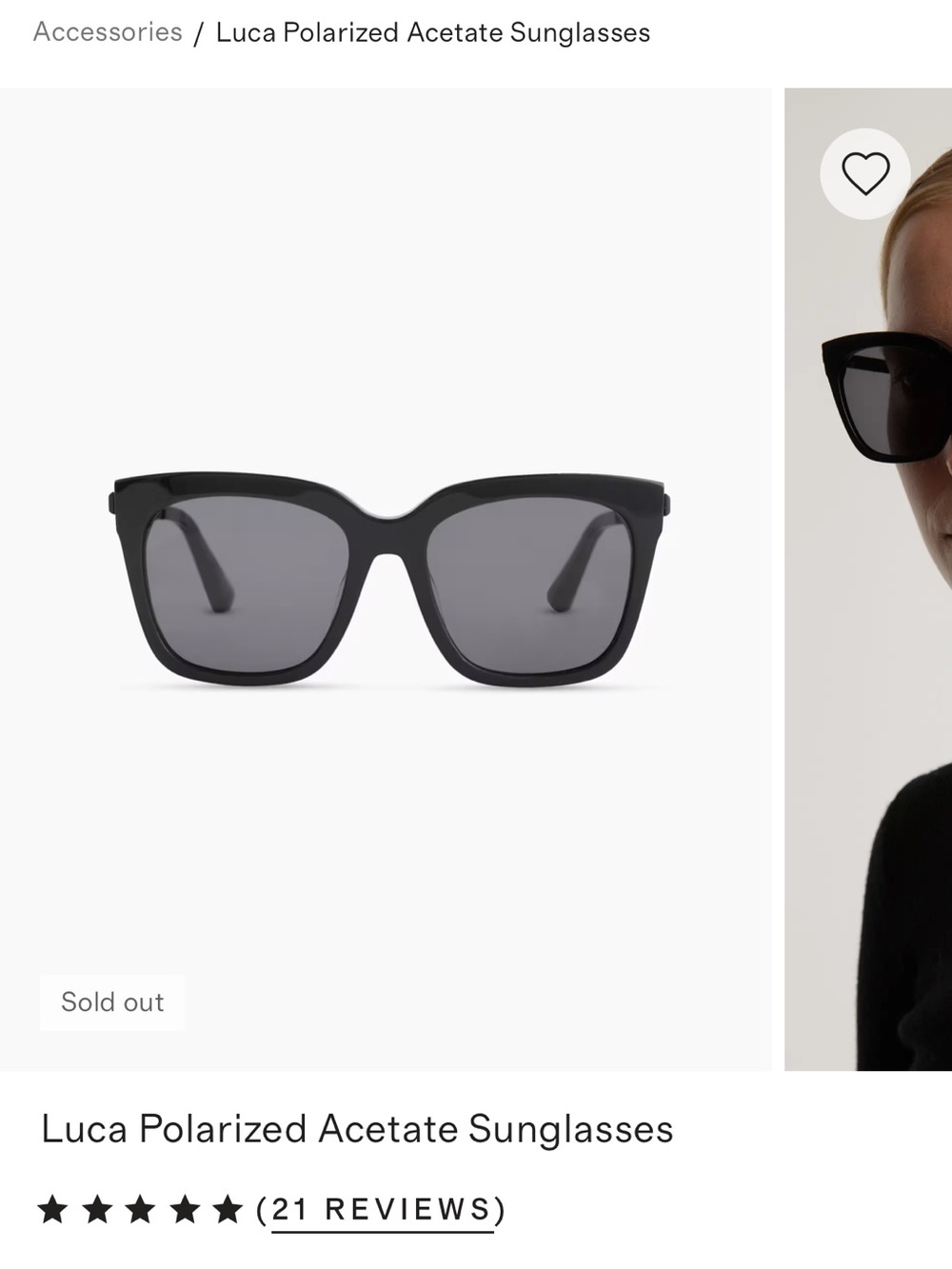 Quince Luca Polarized Acetate Sunglasses - Black